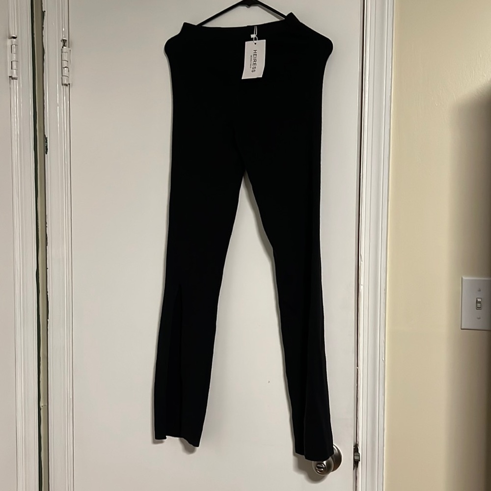 Heiress Beverly Hills Size S Ribbed Slit Pants NWT